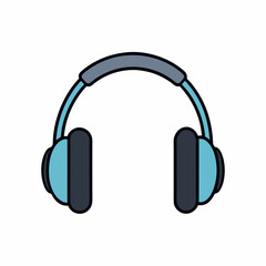 A simple headphone silhouette clipart illustration, Headphone vector art design isolated, vector illustration design