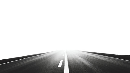 An empty road stretches into the distance, leading to a bright horizon ready for adventure.