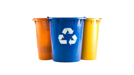 Colorful recycling bins filled with various plastic bottles for eco-friendly disposal.