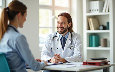 Fototapeta premium Doctor Consulting Patient with a Warm Smile