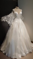Beautiful and Elegant Wedding Dress on a Mannequin