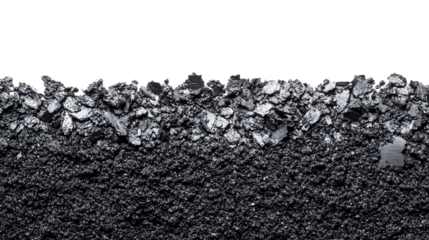 Black gravel texture, white isolated background.
