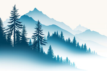 Fototapeta premium Glacial Mountain Panorama
