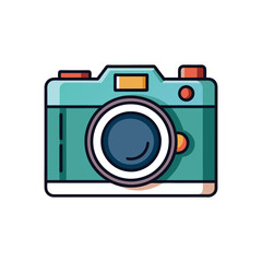 DSLR Camera with Lens Vector - Minimalist Line Art Illustration for Photography and Tech Designs