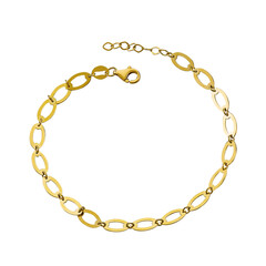 Gold chain bracelet isolated on white bacgund