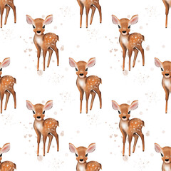 Obraz premium Little brown deer seamless pattern