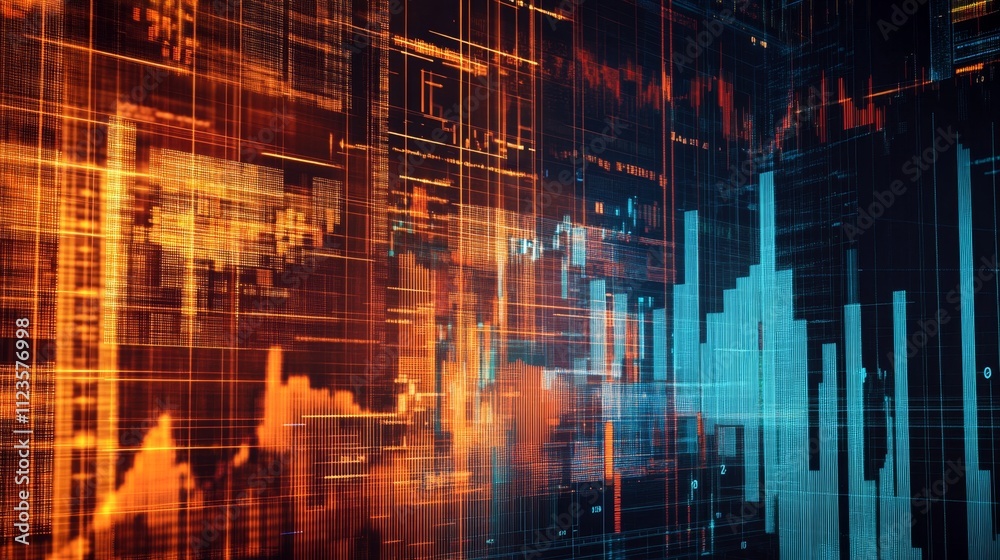 Poster data visualization trends in technology digital space infographic design modern environment high-tec