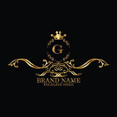 creative  initial  latter g logo design with modern business vector template.  creative isolated g monogram logo design with new latter logo golden color and black background . design of elements 