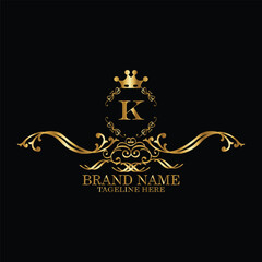creative  initial  latter k logo design with modern business vector template.  creative isolated k monogram logo design with new latter logo golden color and black background . design of elements 