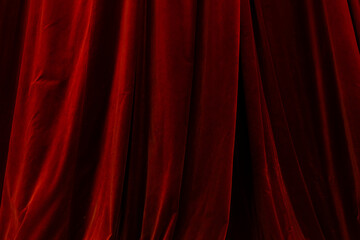 Red curtain in theatre background