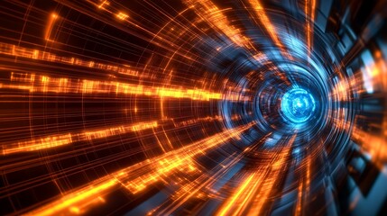 Obraz premium AI analyzing the data from a particle collision in a futuristic collider.