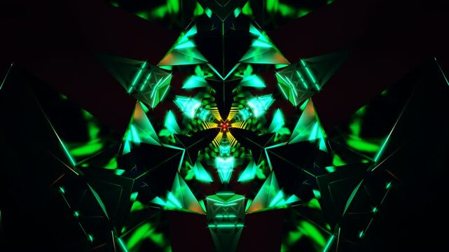 Mesmerizing geometric visuals with glowing lights in a seamless loop