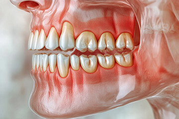 Obraz premium Side view illustration of dental anatomy