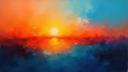 Naklejka premium Vaporwave colors. Retro-inspired bright spectrum featuring contrasting gradients of sunset orange and twilight blue, presented in pristine and noise-free 4k UHD clarity.