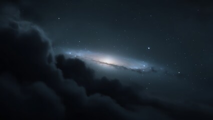 Dark Nebula Obscures Distant Spiral Galaxy