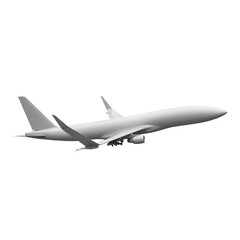 Passenger Airplane Mockup on Transparent Background, PNG format
