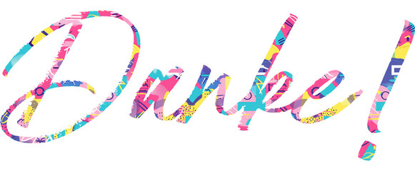 Danke Modern calligraphy. Hand drawn lettering danke isolated on the white background. Danke vector illustration. Sticker for social media content, cards, invitation,