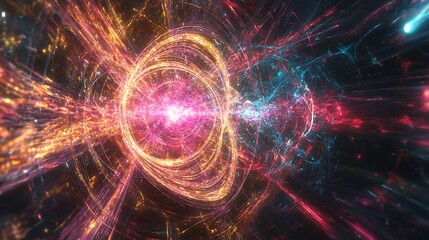 Obraz premium AI controlling a massive energy beam used to study subatomic particles.