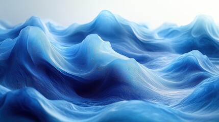 Obraz premium Abstract blue waves resembling flowing water or fabric textures.