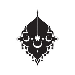 Fototapeta premium Ramadan Kareem Islamic modern lantern or lamp vector silhouette illustration.