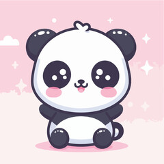 Cute panda character vector, suitable for pamphlet, clothing, packaging and wallpaper designs
