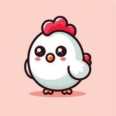 Chicken character vector, suitable for pamphlet, clothing, packaging and food business designs