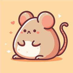 Vector fat mouse facing front