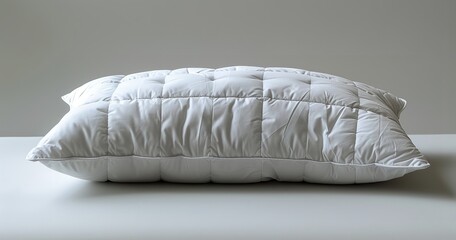 White pillow for sleeping with a white backdrop, Generative Ai.
