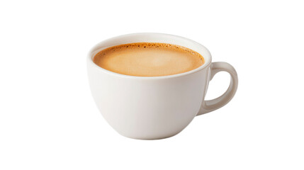 Fototapeta premium Freshly Brewed Coffee in White Ceramic Cup on Isolated Background