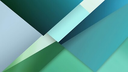 Abstract green and blue geometric background. Generative Ai.