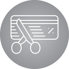 Percentage bill cancellation illustration vector icon