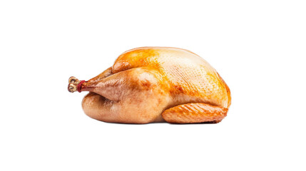 Whole Roasted Turkey Displayed on White Background for Holidays
