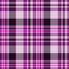 Checkered plaid vector endless pattern in purple hues, textile design