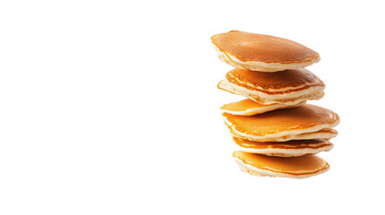 Fluffy Stack of Delicious Pancakes on a White Background