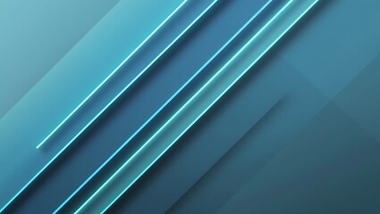 Fototapeta premium Abstract blue and neon geometric background. Generative Ai.