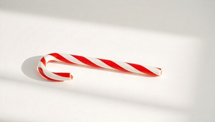 Fototapeta premium A broken candy cane on a white background, perfect for holiday design.
