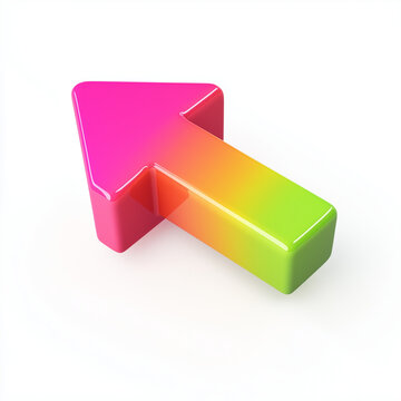 Rainbow directional arrow isolated on a white background