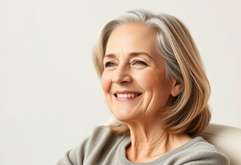 Naklejka premium A serene half-length portrait of a middle-aged woman