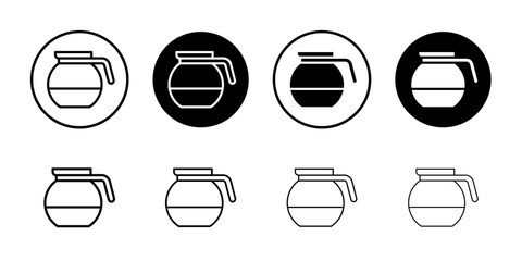 coffee pot icon logo sign set vector outline