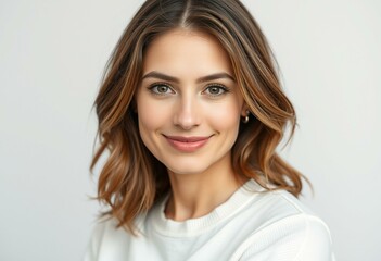 Fototapeta premium Half-length portrait of a calm and serene woman
