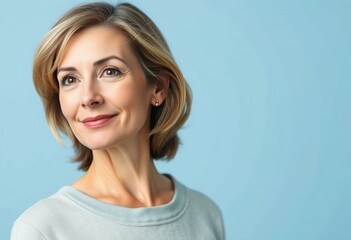 Obraz premium Serene woman's portrait with gentle smile