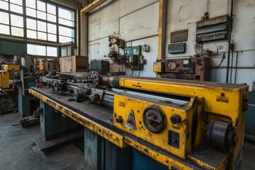 Metalworking process  finishing touches on lathe grinder machine with sparks flying