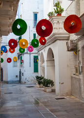 colorful, italy, monopoli, puglia, white, charming, decoration, wall, cityscape, passageway, italian, residential, buildings, bari, exterior, tourism, historic, town, apulia, alleyway, no people, buil