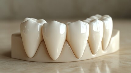 A dental model showcasing realistic teeth for educational purposes.