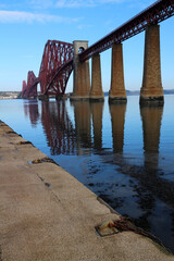 Fototapeta premium Forth Rail bridge viewed from South Queensferry - Edinburgh - Midlothian - Scotland - UK