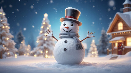 Obraz premium snowman in the snow