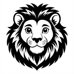 Fototapeta premium Majestic Lion Silhouette in Bold Black Design