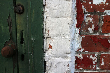 Old wooden door of a fisherman shed - Ferryden - Montrose - Scotland - UK