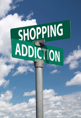 Obraz premium shopping addiction sign