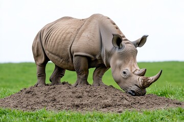 Obraz premium The Northern White Rhinoceros, scientifically known as Ceratotherium simum cottoni.